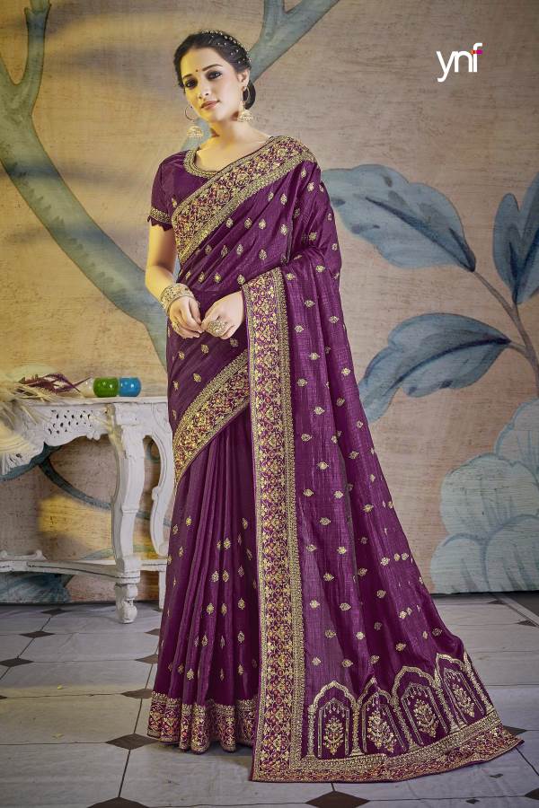 Ynf Bridal Silk New Designer Wedding Wear Vichitra Silk Heavy Saree Collection
